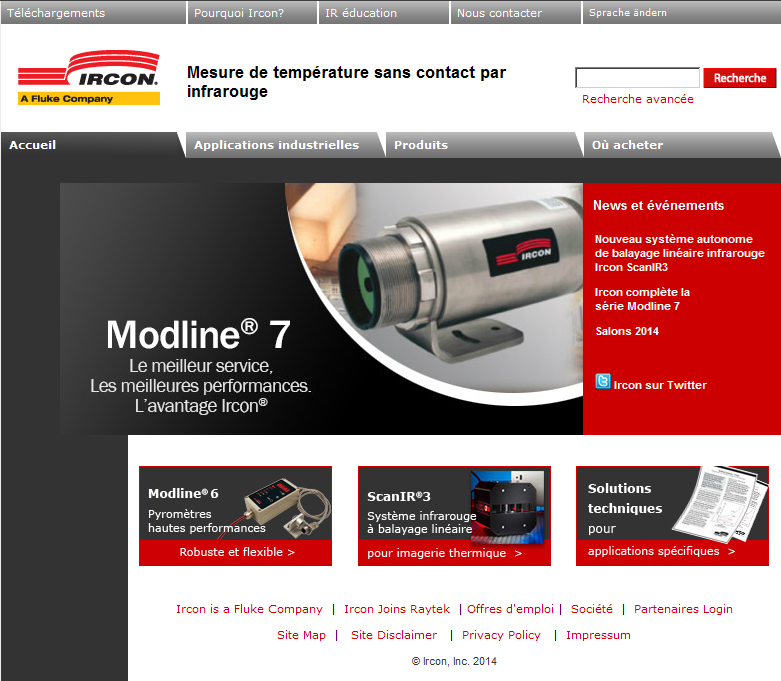Nouveau site Web français dédié aux pyromètres de marque Ircon